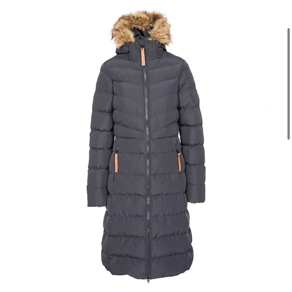 Long Black Puffer Waterproof Jacket With Hood - Picture 2 of 4